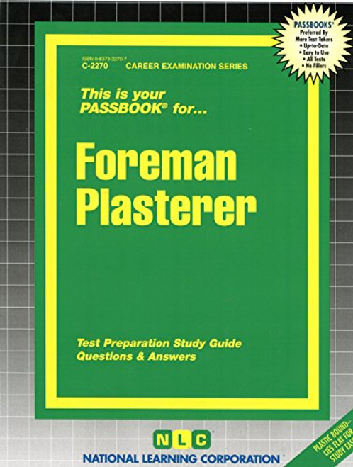 Foreman Plasterer(Passbooks) (Career Examination Passbooks)