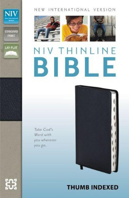 NIV, Thinline Bible, Bonded Leather, Navy, Indexed, Red Letter Edition
