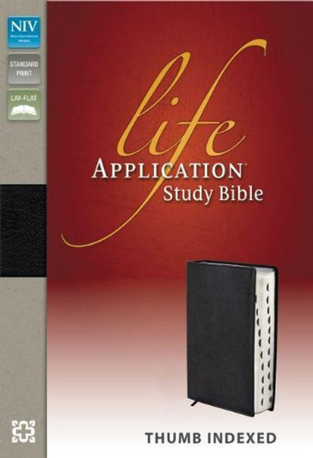 NIV, Life Application Study Bible, Genuine Leather, Black, Indexed