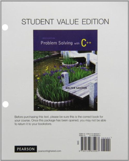 Problem Solving with C++, Student Value Edition (9th Edition)