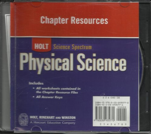 Holt Science Spectrum: Physical Science with Earth and Space Science: Chapter Resources CD-ROM