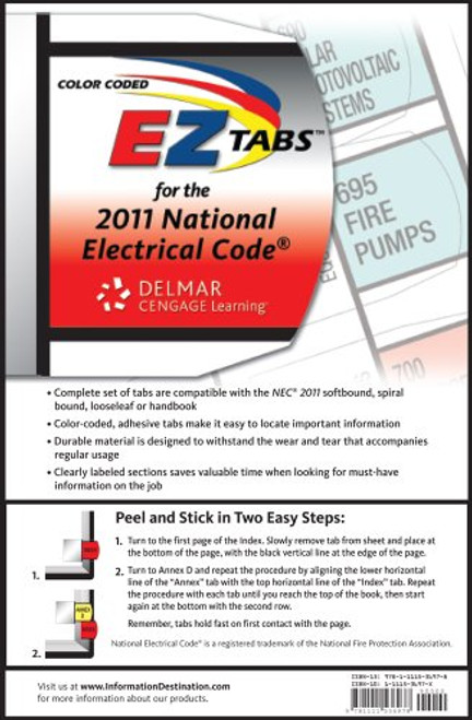 Color Coded EZ Tabs for the 2011 National Electrical Code