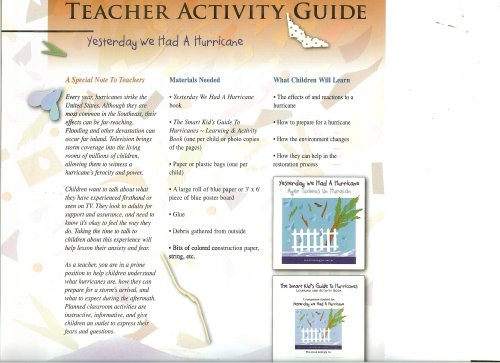 Yesterday We Had a Hurricane - Teacher Activity Guide