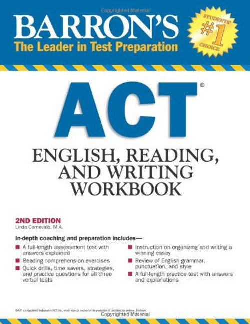 Barron's ACT English, Reading and Writing Workbook, 2nd Edition