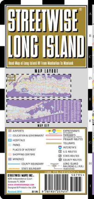 Streetwise Long Island Map - Laminated Regional Road Map of Long Island, New York