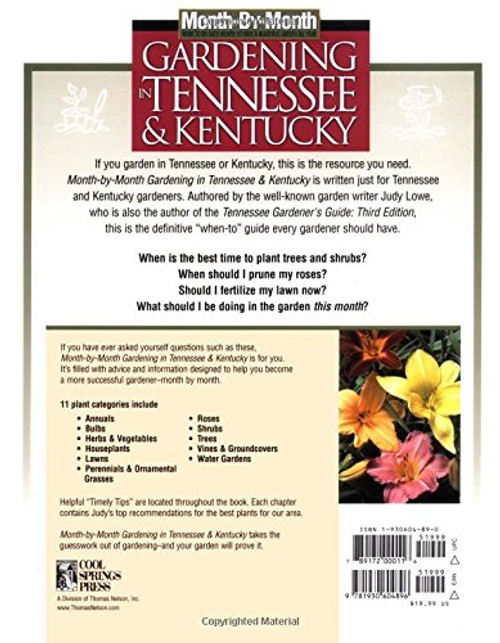 Month-By-Month Gardening in Tennessee and Kentucky