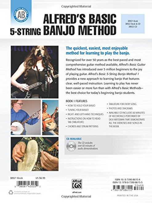 Alfred's Basic 5-String Banjo Method: The Most Popular Method for Learning How to Play (Alfred's Basic Banjo Library)