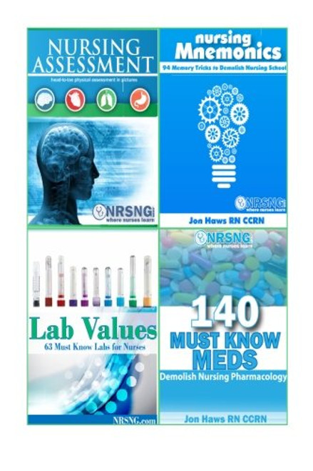 Nursing School Study Pack (Assessment, Mnemonics, Lab Values, Pharmacology) NCLEX Review Power Pack