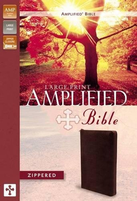Amplified Zippered Collection Bible, Large Print, Bonded Leather, Burgundy