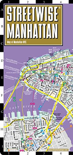 Streetwise Manhattan Map - Laminated City Street Map of Manhattan, New York - Folding pocket size travel map with subway map, bus map