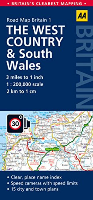 West Country & Wales Road Map (Aa Road Map Britain)