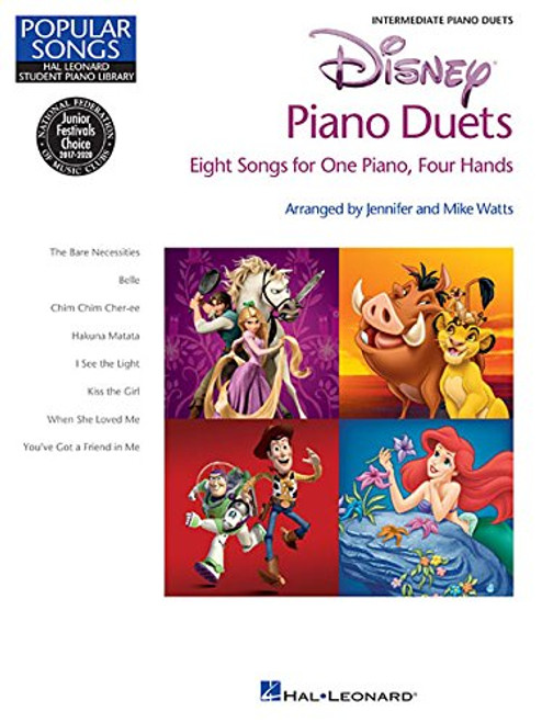 Disney Piano Duets - Popular Songs Series - 8 Duets (1 Piano/4 Hands) Intermediate (Hal Leonard Student Piano Library)