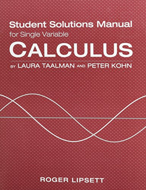 Single Variable Student Solutions Manual for Calculus