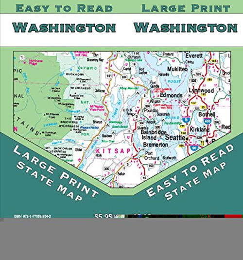 Washington Large Print, State Map