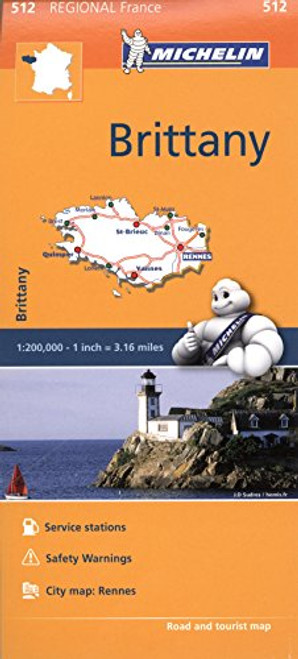 Michelin Regional Maps: France: Brittany Map 512 (Michelin Regional France)