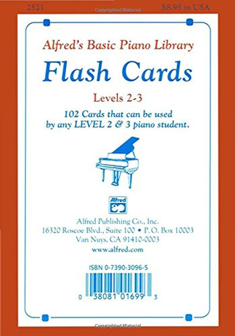 Alfred's Basic Piano Library Flash Cards, Bk 2 & 3: 102 Cards That Can Be Used by Any Level 2 & 3 Piano Student, Flash Cards