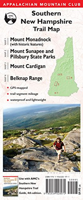 AMC Southern New Hampshire Trail Maps 1-4: Mount Monadnock (with historic features), Sunapee and Pillsbury State Parks, Mount Cardigan, and Belknap Range (Appalachian Mountain Club)