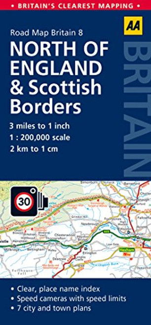 North England & Scottish Borders AA 1:200K GB#8 (Road Map Britain)