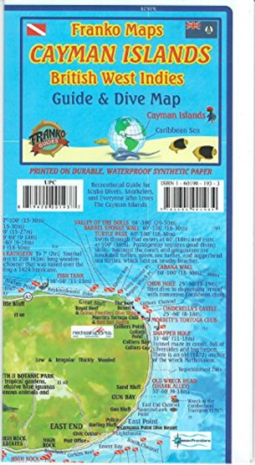 Cayman Islands Dive & Adventure Guide Franko Maps Waterproof Map