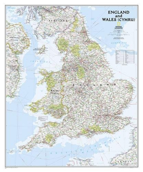 England and Wales Classic [Tubed] (National Geographic Reference Map)