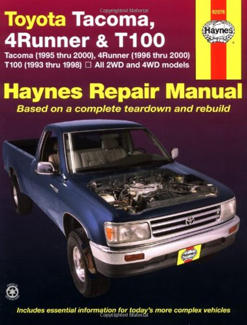 Toyota Tacoma, 4 Runner & T100 Automotive Repair Manual. Models covered: 2WD and 4WD Toyota Tacoma (1995 thru 2000), 4 Runner (1996 thru 2000) and T100 (1993 thru 1998)