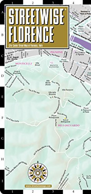 Streetwise Florence Map - Laminated City Center Street Map of Florence, Italy - Folding pocket size travel map with train tracks & stations