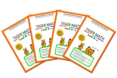 Tiger Math Level B set for Grade 1 (Self-guided Math Tutoring Series - Elementary Math Workbook)