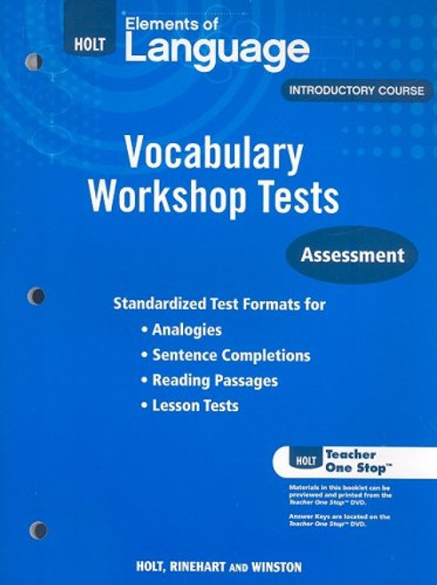 Holt Traditions Vocabulary Workshop: Vocabulary Workshop Tests