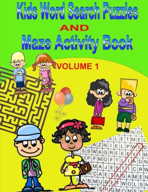 Kids Word Search Puzzles and Maze Activity Book