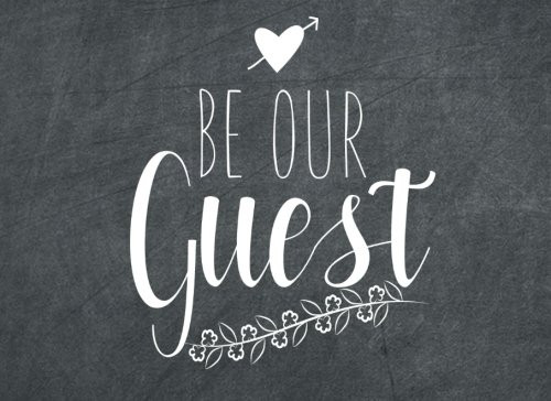 Be Our Guest: Modern Chalk Art Guest Book (150 Lined Pages)
