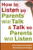 How to Listen so Parents Will Talk and Talk so Parents Will Listen