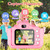 Kids Camera Video Recorder and Photo Taker Waterproof 1080P HD Screen with 32GB SD Card (Pink)