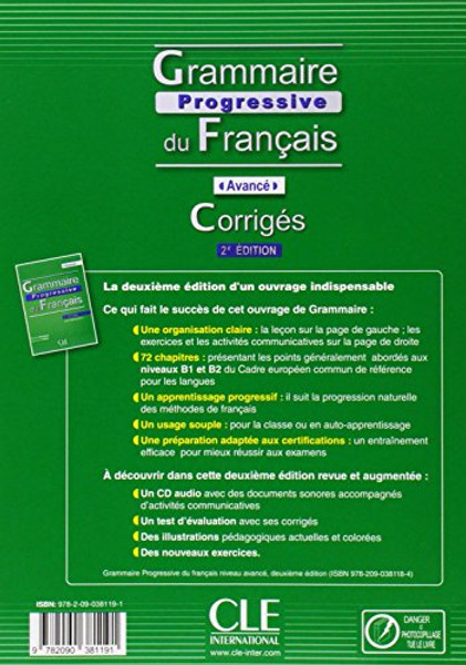 Grammaire Progressive du Francais - Nouvelle Edition: Corriges Avance (French Edition)