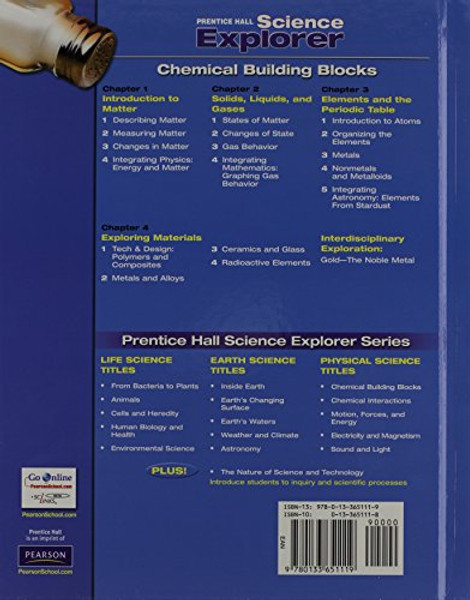 SCIENCE EXPLORER C2009 BOOK K STUDENT EDITION CHEMICAL BUILDING BLOCKS (Prentice Hall Science Explore)