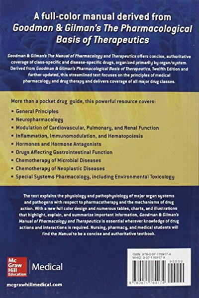 Goodman and Gilman Manual of Pharmacology and Therapeutics, Second Edition (Goodman and Gilman's Manual of Pharmacology and Therapeutics)