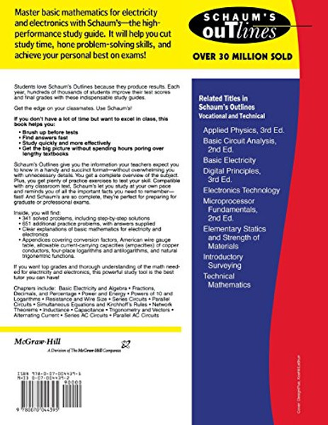 Schaum's Outline of Basic Mathematics for Electricity and Electronics (Schaum's)