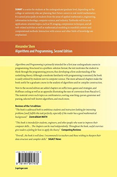 Algorithms and Programming: Problems and Solutions (Springer Undergraduate Texts in Mathematics and Technology)