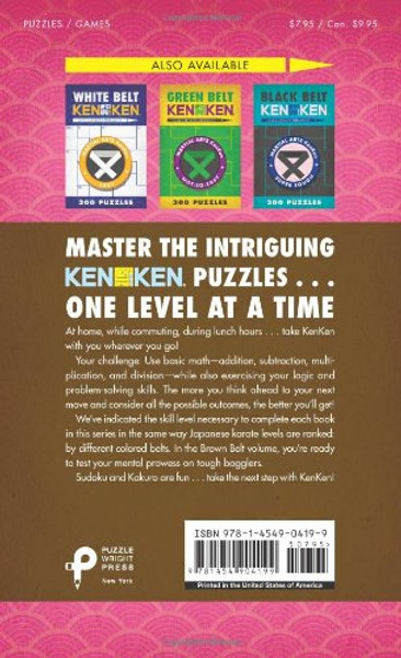 Brown Belt KenKen (Martial Arts Puzzles Series)