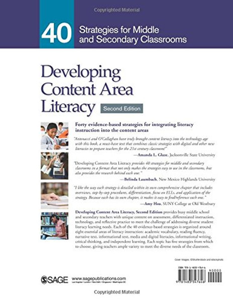 Developing Content Area Literacy: 40 Strategies for Middle and Secondary Classrooms (Volume 2)