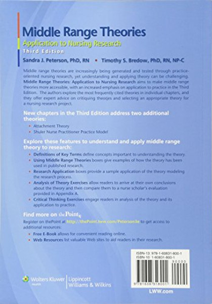 Middle Range Theories: Application to Nursing Research (Peterson, Middle Range Theories)