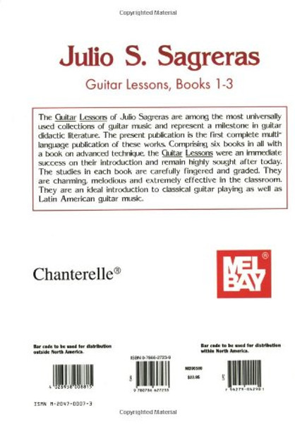 Mel Bay Julio S. Sagreras Guitar Lessons: Books 1-3 (English and Spanish Edition)