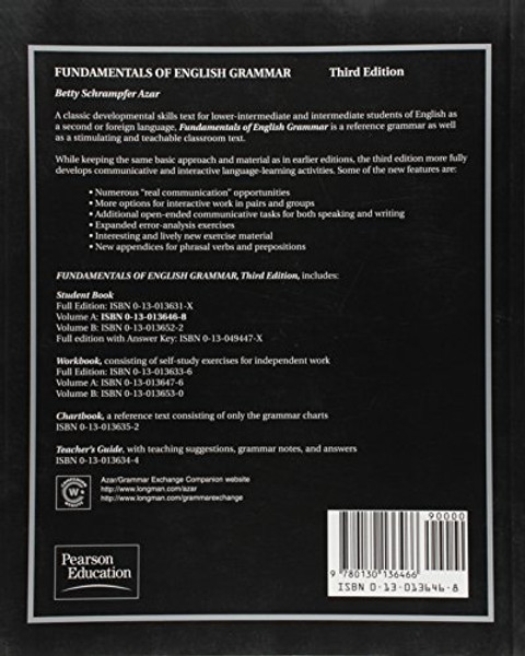 Fundamentals of English Grammar (Black), Student Book A (Without Answer Key), Third Edition
