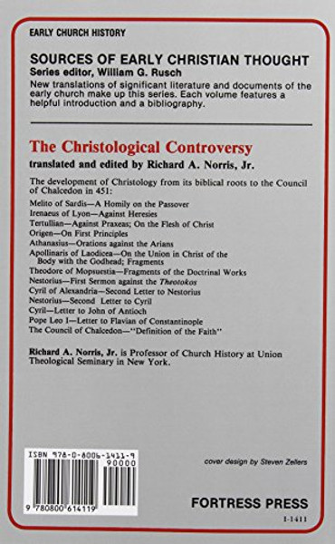 The Christological Controversy (Sources of Early Christian Thought)