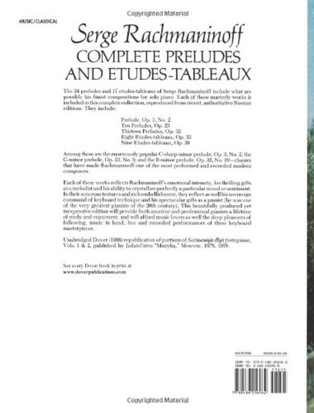 Complete Preludes and Etudes-Tableaux (Dover Music for Piano)