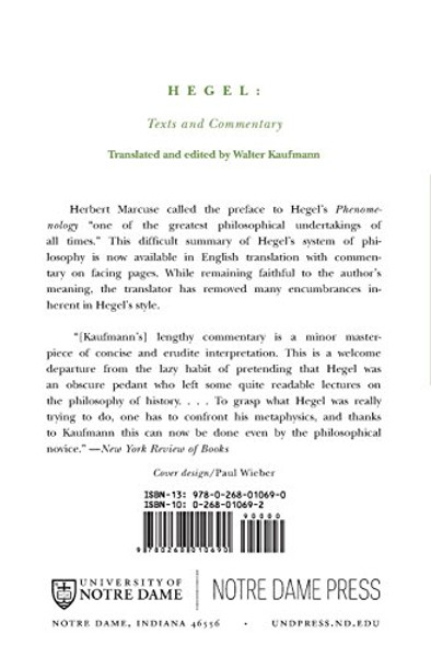 Hegel: Texts And Commentary