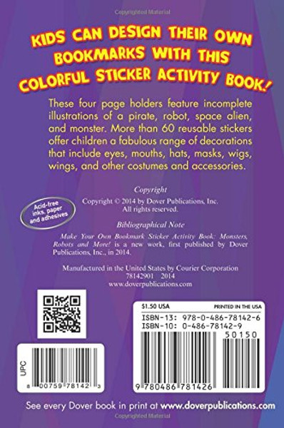 Make Your Own Bookmark Sticker Activity Book: Monsters, Robots and More!