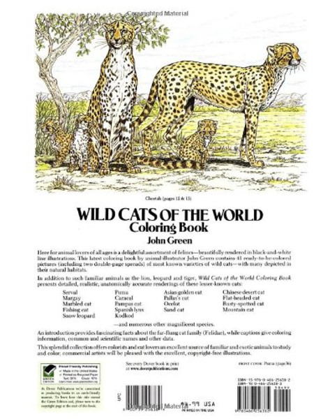 Wild Cats of the World Coloring Book (Dover Nature Coloring Book)