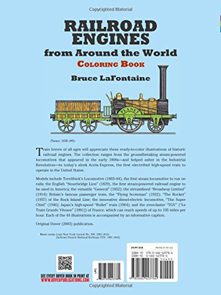 Railroad Engines from Around the World Coloring Book (Dover History Coloring Book)