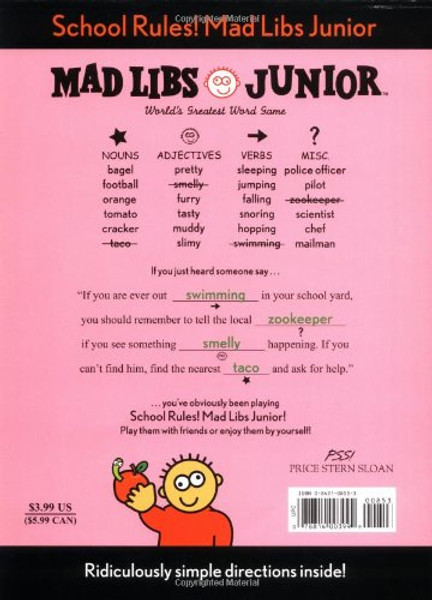 School Rules! Mad Libs Junior