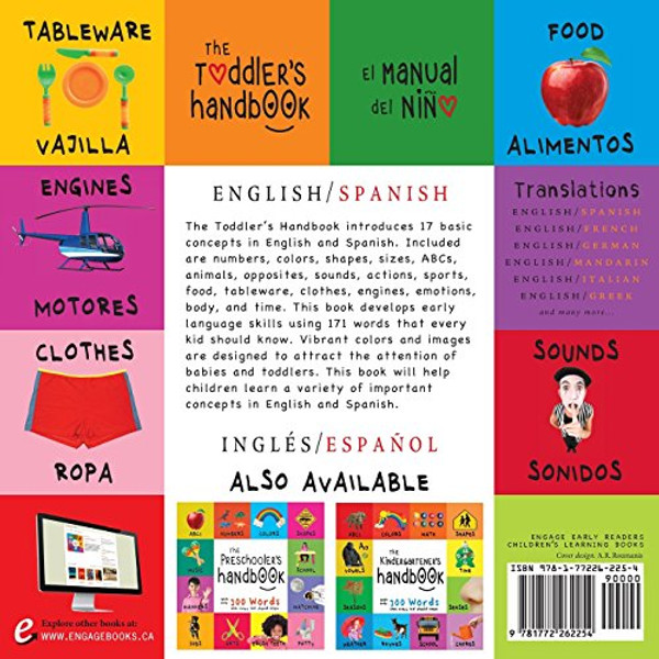 The Toddler's Handbook: Bilingual (English / Spanish) (Ingls / Espaol) Numbers, Colors, Shapes, Sizes, ABC Animals, Opposites, and Sounds, with over ... Children's Learning Books) (Spanish Edition)